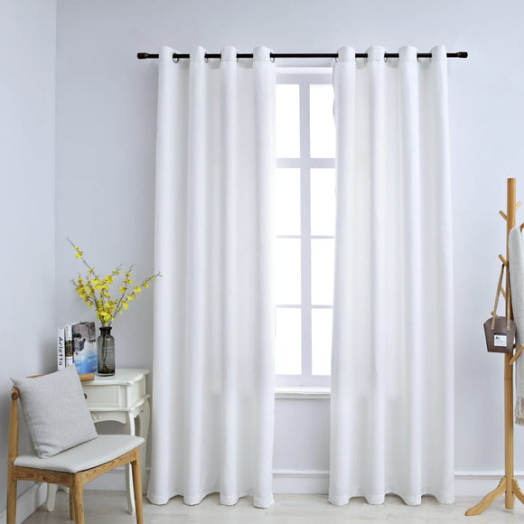NNEVL Blackout Curtains with Metal Rings 2 pcs Off White 140x225 cm