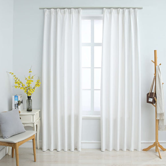 NNEVL Blackout Curtains with Hooks 2 pcs Off White 140x245 cm