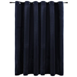 NNEVL Blackout Curtain with Metal Rings Velvet Black 290x245 cm