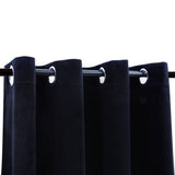 NNEVL Blackout Curtain with Metal Rings Velvet Black 290x245 cm