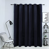 NNEVL Blackout Curtain with Metal Rings Velvet Black 290x245 cm