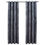 NNEVL Blackout Curtains with Rings 2 pcs Velvet Anthracite 140x245 cm