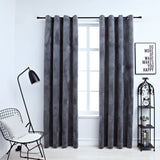 NNEVL Blackout Curtains with Rings 2 pcs Velvet Anthracite 140x245 cm