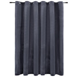 NNEVL Blackout Curtain with Metal Rings Velvet Anthracite 290x245 cm