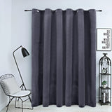 NNEVL Blackout Curtain with Metal Rings Velvet Anthracite 290x245 cm