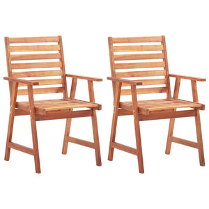 NNEVL Outdoor Dining Chairs 2 pcs Solid Acacia Wood