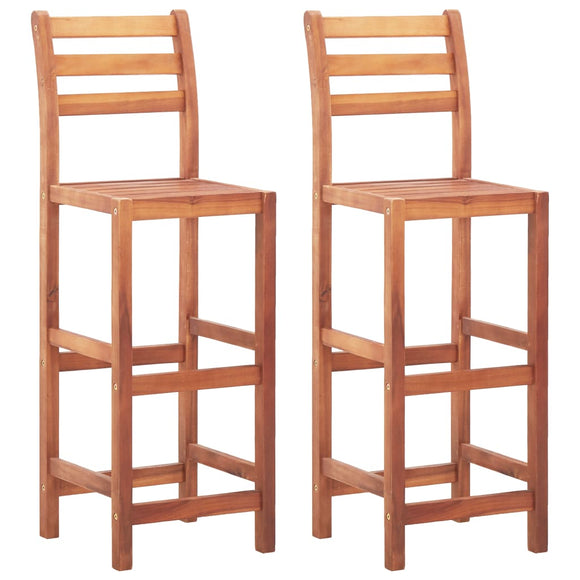 NNEVL Bar Chairs 2 pcs Solid Acacia Wood