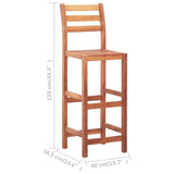 NNEVL Bar Chairs 2 pcs Solid Acacia Wood