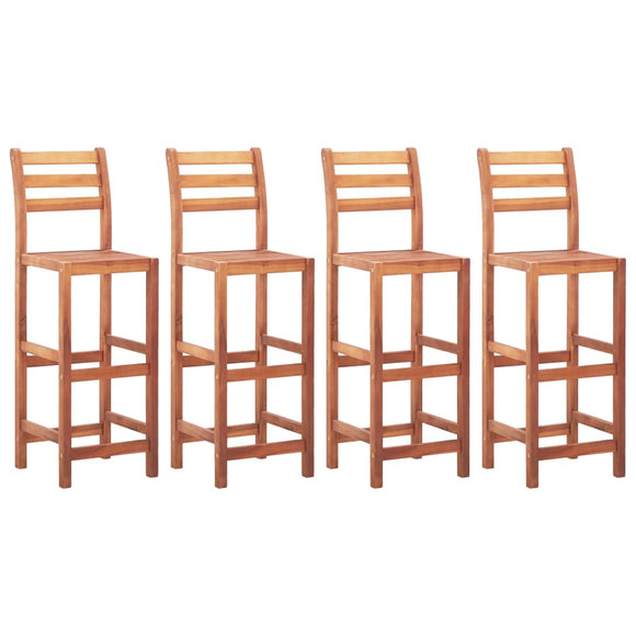 NNEVL Bar Chairs 4 pcs Solid Acacia Wood
