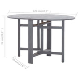 NNEVL Garden Table Grey 120x70x74 cm Solid Acacia Wood