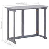 NNEVL Folding Balcony Table 90x50x74 cm Solid Acacia Wood