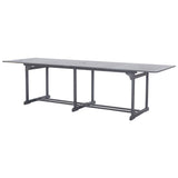 NNEVL 13 Piece Garden Dining Set Solid Acacia Wood Grey