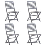 NNEVL Folding Outdoor Chairs 4 pcs Solid Acacia Wood