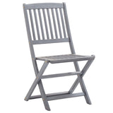 NNEVL Folding Outdoor Chairs 4 pcs Solid Acacia Wood