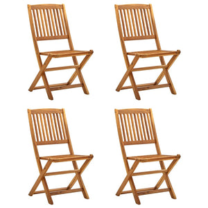 NNEVL Folding Outdoor Chairs 4 pcs Solid Acacia Wood
