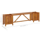 NNEVL Garden Bench with 2 Planters 150x30x40 cm Solid Acacia Wood
