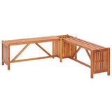 NNEVL Garden Corner Bench with Planter 117x117x40 cm Solid Acacia Wood