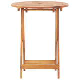 NNEVL Folding Garden Table 60x75 cm Solid Acacia Wood