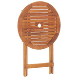 NNEVL Folding Garden Table 60x75 cm Solid Acacia Wood