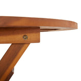 NNEVL Folding Garden Table 60x75 cm Solid Acacia Wood