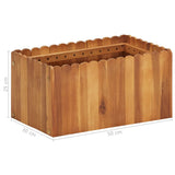 NNEVL Garden Raised Bed 50x30x25 cm Solid Acacia Wood