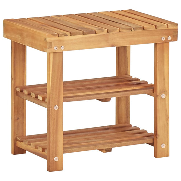 NNEVL Shoe Rack 50x32x45 cm Solid Acacia Wood