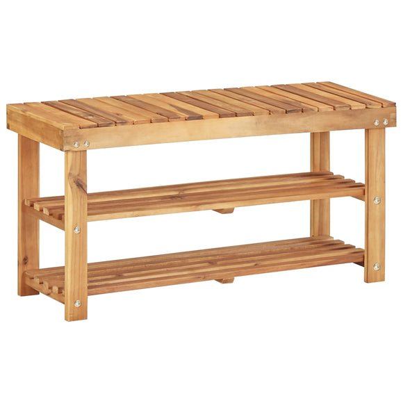 NNEVL Shoe Rack 90x32x46 cm Solid Acacia Wood