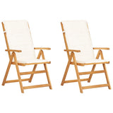 NNEVL Reclining Garden Chairs 2 pcs Brown Solid Acacia Wood