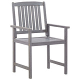 NNEVL 9 Piece Outdoor Dining Set Grey Solid Acacia Wood