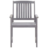 NNEVL 9 Piece Outdoor Dining Set Grey Solid Acacia Wood
