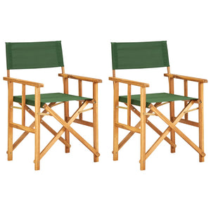 NNEVL Director's Chairs 2 pcs Solid Acacia Wood Green