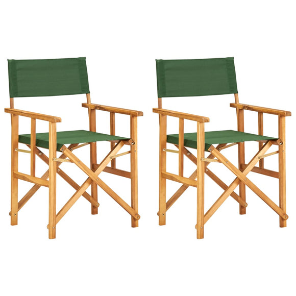 NNEVL Director's Chairs 2 pcs Solid Acacia Wood Green