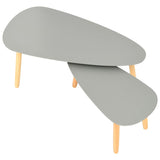 NNEVL Coffee Tables 2 pcs Grey Solid Pinewood