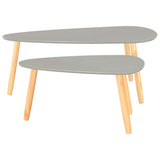 NNEVL Coffee Tables 2 pcs Grey Solid Pinewood