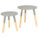 NNEVL Side Tables 2 pcs Grey Solid Pinewood