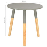 NNEVL Side Tables 2 pcs Grey Solid Pinewood