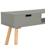 NNEVL Console Table Grey 80x30x72 cm Solid Pinewood