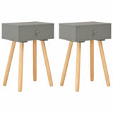 NNEVL Bedside Tables 2 pcs Grey Solid Pinewood