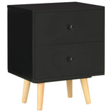 NNEVL Bedside Cabinets 2 pcs Black 40x30x50 cm Solid Pinewood