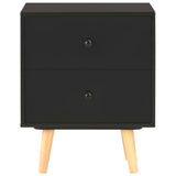 NNEVL Bedside Cabinets 2 pcs Black 40x30x50 cm Solid Pinewood