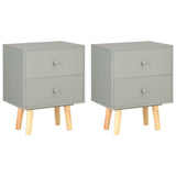 NNEVL Bedside Cabinets 2 pcs Grey 40x30x50 cm Solid Pinewood