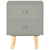 NNEVL Bedside Cabinets 2 pcs Grey 40x30x50 cm Solid Pinewood