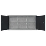 NNEVL Wall Mounted Tool Cabinet Industrial Style Metal Grey and Black