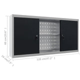 NNEVL Wall Mounted Tool Cabinet Industrial Style Metal Grey and Black