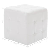 NNEVL Pouffe 2 pcs White 30x30x30 cm Faux Leather