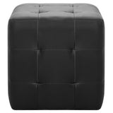 NNEVL Pouffe 2 pcs Black 30x30x30 cm Faux Leather