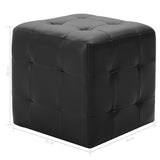 NNEVL Pouffe 2 pcs Black 30x30x30 cm Faux Leather