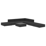 NNEVL 8 Piece Garden Lounge Set with Cushions Poly Rattan Black
