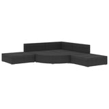 NNEVL 6 Piece Garden Lounge Set with Cushions Poly Rattan Black