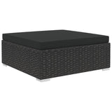NNEVL 6 Piece Garden Lounge Set with Cushions Poly Rattan Black